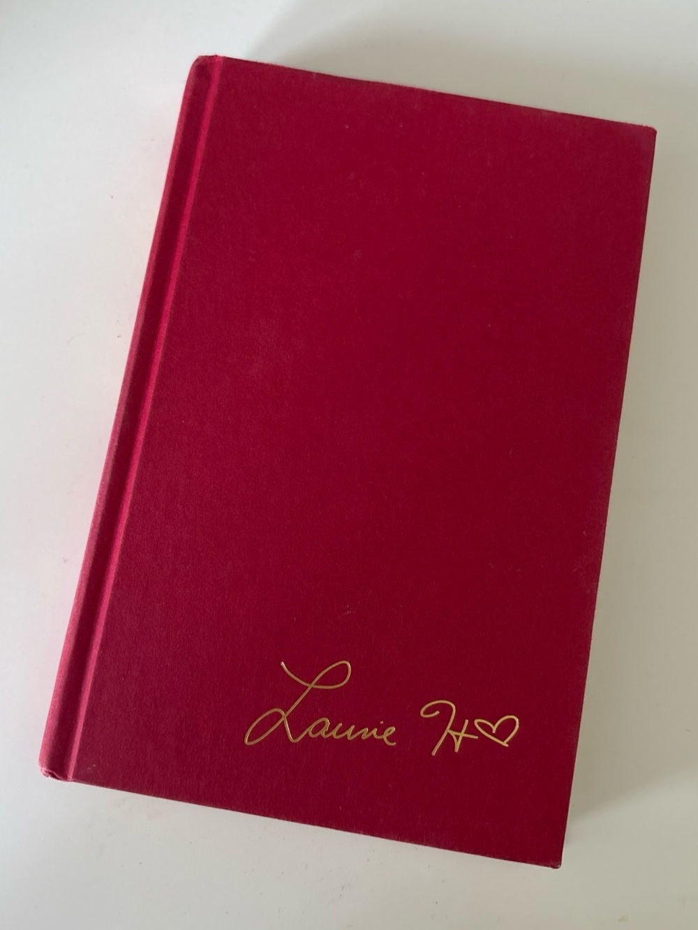 Red Hardcover Journal with Gold Signature